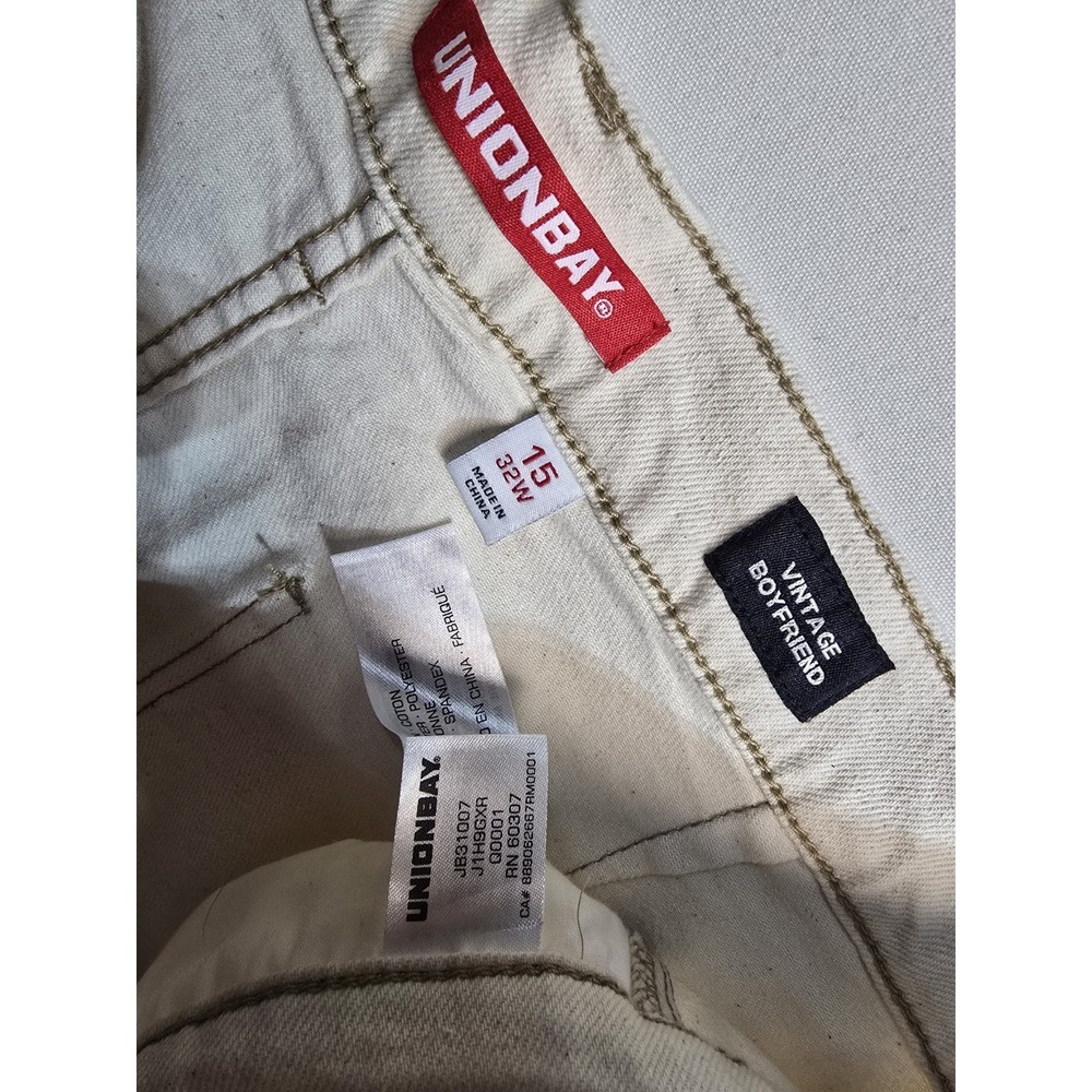 Unionbay Denim Cream Shorts Cut Off Women's 15 32 In Vintage Boyfriend NWT - Picture 3 of 3